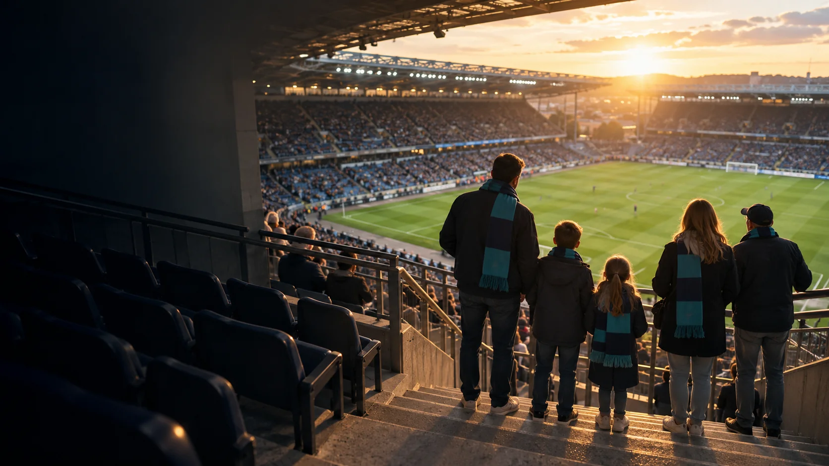 Des supporters vivent un match ensemble dans les tribunes